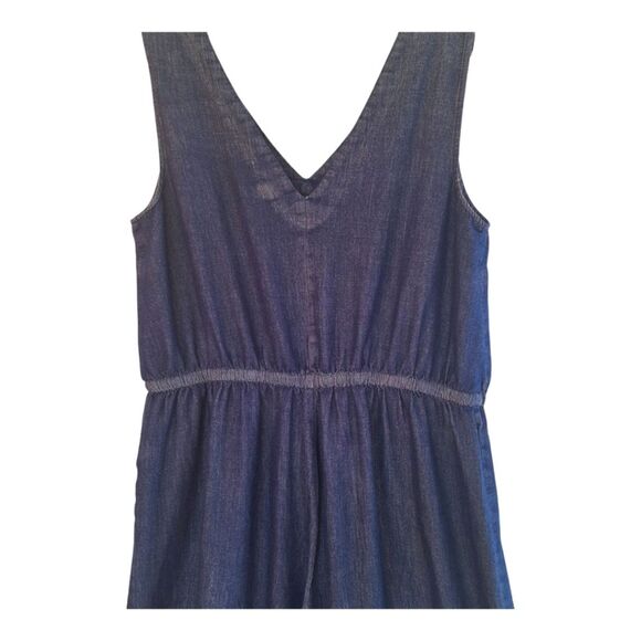 Waist Defined Utility Jumpsuit Old Navy Sleeveless Chambray V Neck Wide Leg L - Picture 7 of 16